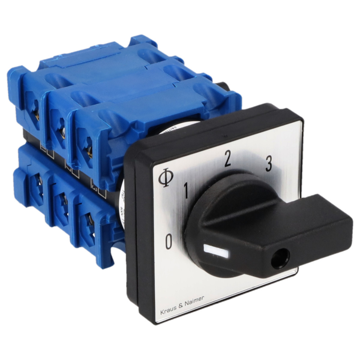 Kraus & Naimer Multi-step switch Stappenschakelaar 20a 2pol 45° 0-1-2-3 frontinb. 4-gats bev. ip40