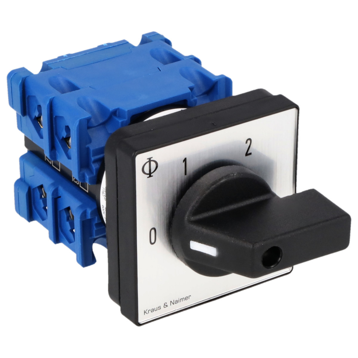 Kraus & Naimer Multi-step switch Stappenschakelaar 20a 2pol 60° 0-1-2 frontinb. 4-gats bev. ip40