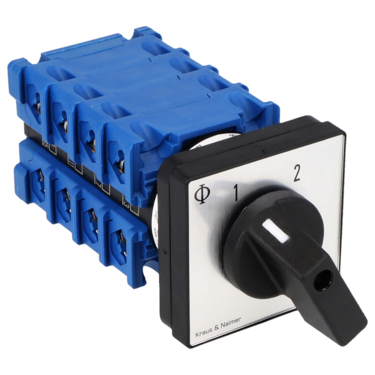 Kraus & Naimer Multi-step switch Stappenschakelaar 20a 2pol 60° 1-2-3-4 frontinb. 4-gats bev. ip40