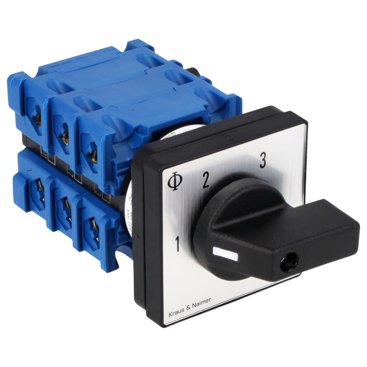 Kraus & Naimer Multi-step switch Stappenschakelaar 20a 2pol 60° 1-2-3 frontinb. 4-gats bev. ip40