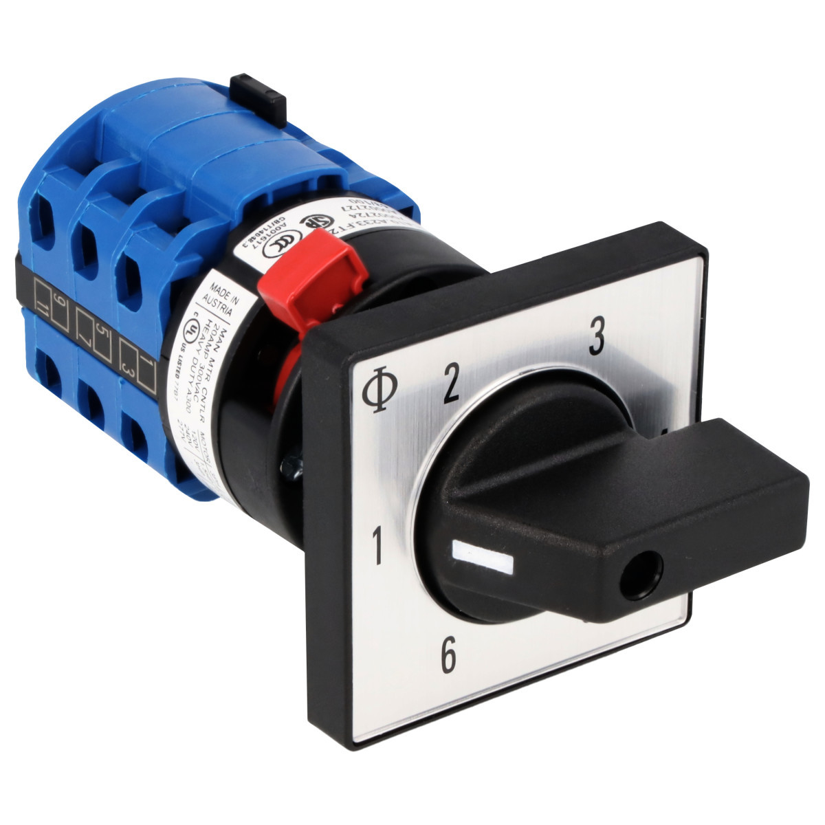 Kraus & Naimer Multi-step switch Stappenschakl. 20a 1pol. 60° 1-6 centr. ip66
