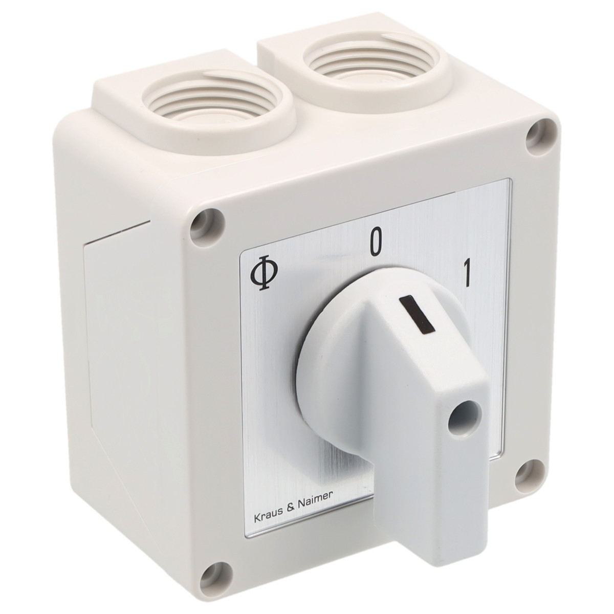 Kraus & Naimer ON/OFF switch Aan/Uitschak. 20a 1pol 60° 0-1 in behuizing ip42.