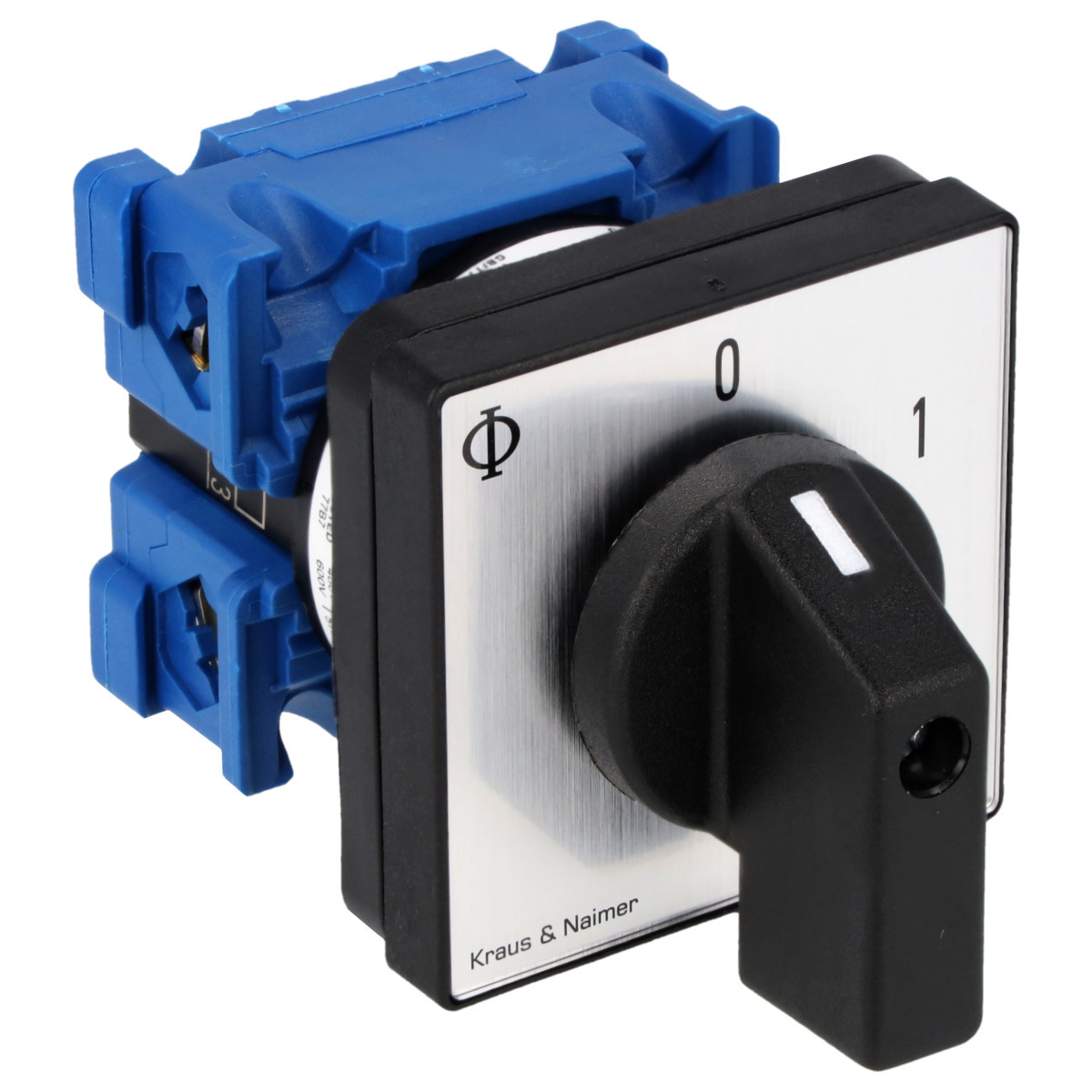 Kraus & Naimer ON/OFF switch Aan/Uitschak. 20a 2pol 60° 0-1 frontinb. 4-gats bev. ip40