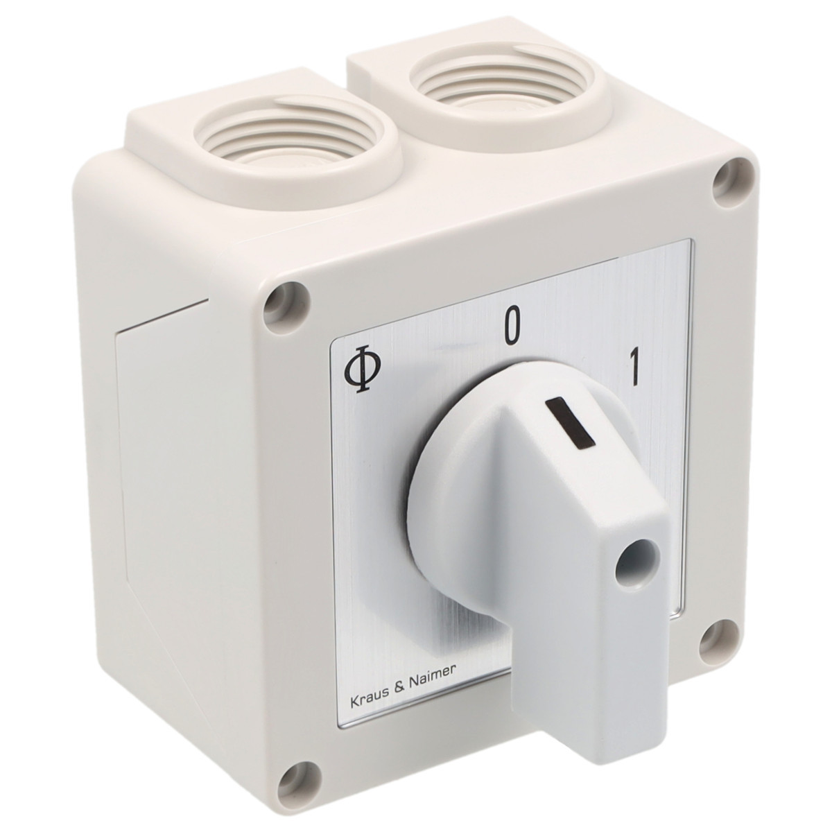Kraus & Naimer ON/OFF switch Aan/Uitschak. 20a 2pol 60° 0-1 in behuizing ip42.
