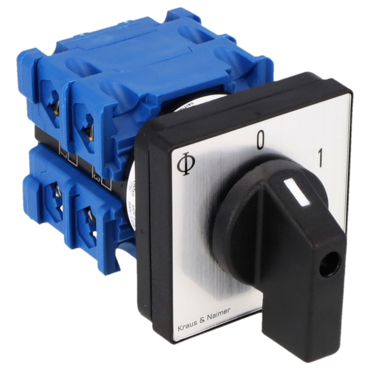 Kraus & Naimer ON/OFF switch Aan/Uitschak. 20a 4pol 60° 0-1 frontinb. 4-gats bev. ip40