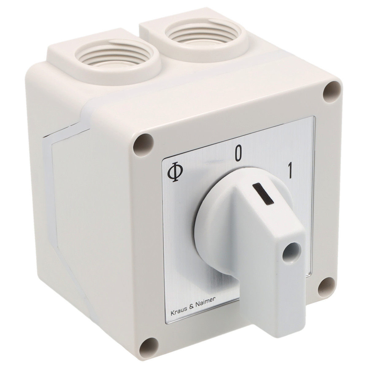 Kraus & Naimer ON/OFF switch Aan/Uitschak. 20a 4pol 60° 0-1 in behuizing ip42