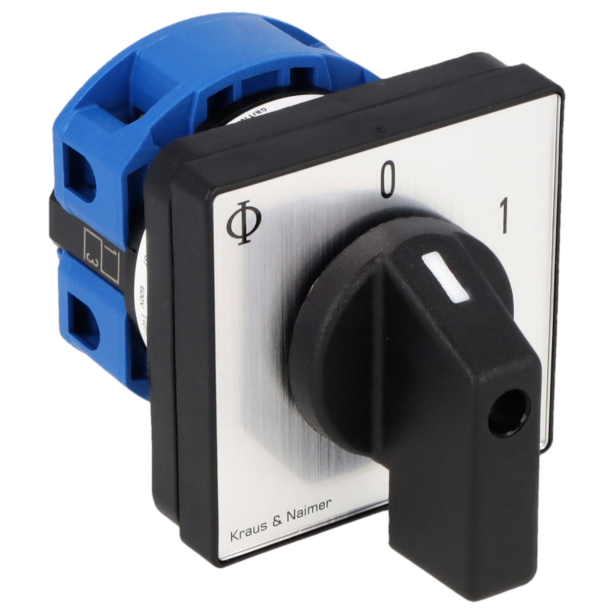 Kraus & Naimer ON/OFF switch Aan/Uitschak. 25a 1pol 60° 0-1 frontinb. 4-gats bev. ip40
