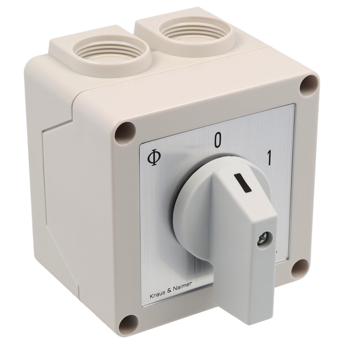 Kraus & Naimer ON/OFF switch Aan/Uitschak. 25a 1pol 60° 0-1 in behuizing ip42