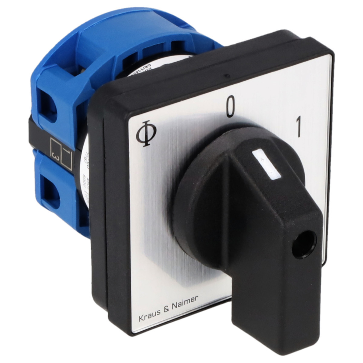 Kraus & Naimer ON/OFF switch Aan/Uitschak. 25a 2pol 60° 0-1 frontinb. 4-gats bev. ip40