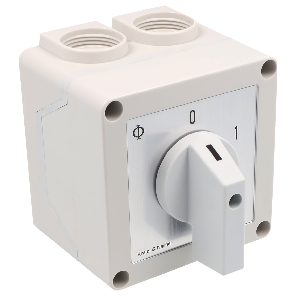 Kraus & Naimer ON/OFF switch Aan/Uitschak. 25a 2pol 60° 0-1 in behuizing ip42