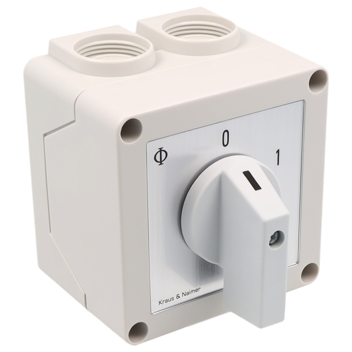 Kraus & Naimer ON/OFF switch Aan/Uitschak. 25a 2pol 60° 0-1 in behuizing ip42.