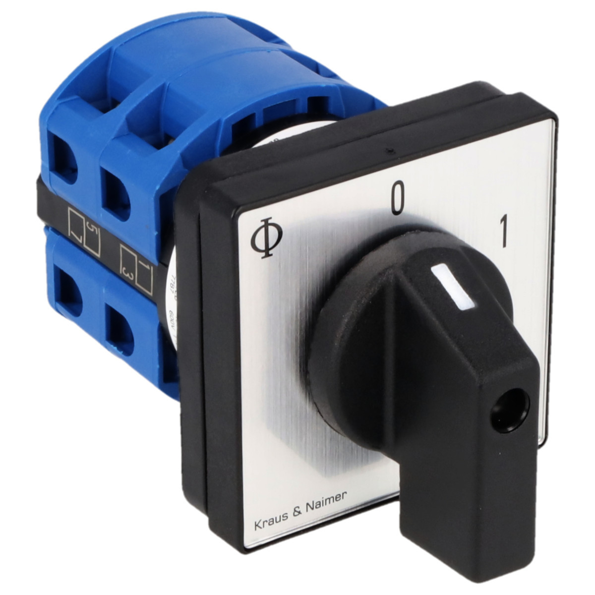 Kraus & Naimer ON/OFF switch Aan/Uitschak. 25a 4pol 60° 0-1 frontinb. 4-gats bev. ip40
