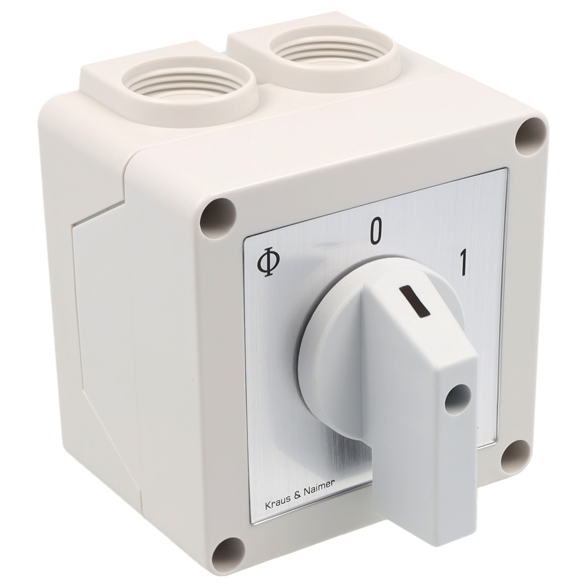 Kraus & Naimer ON/OFF switch Aan/Uitschak. 25a 4pol 60° 0-1 in behuizing ip42.