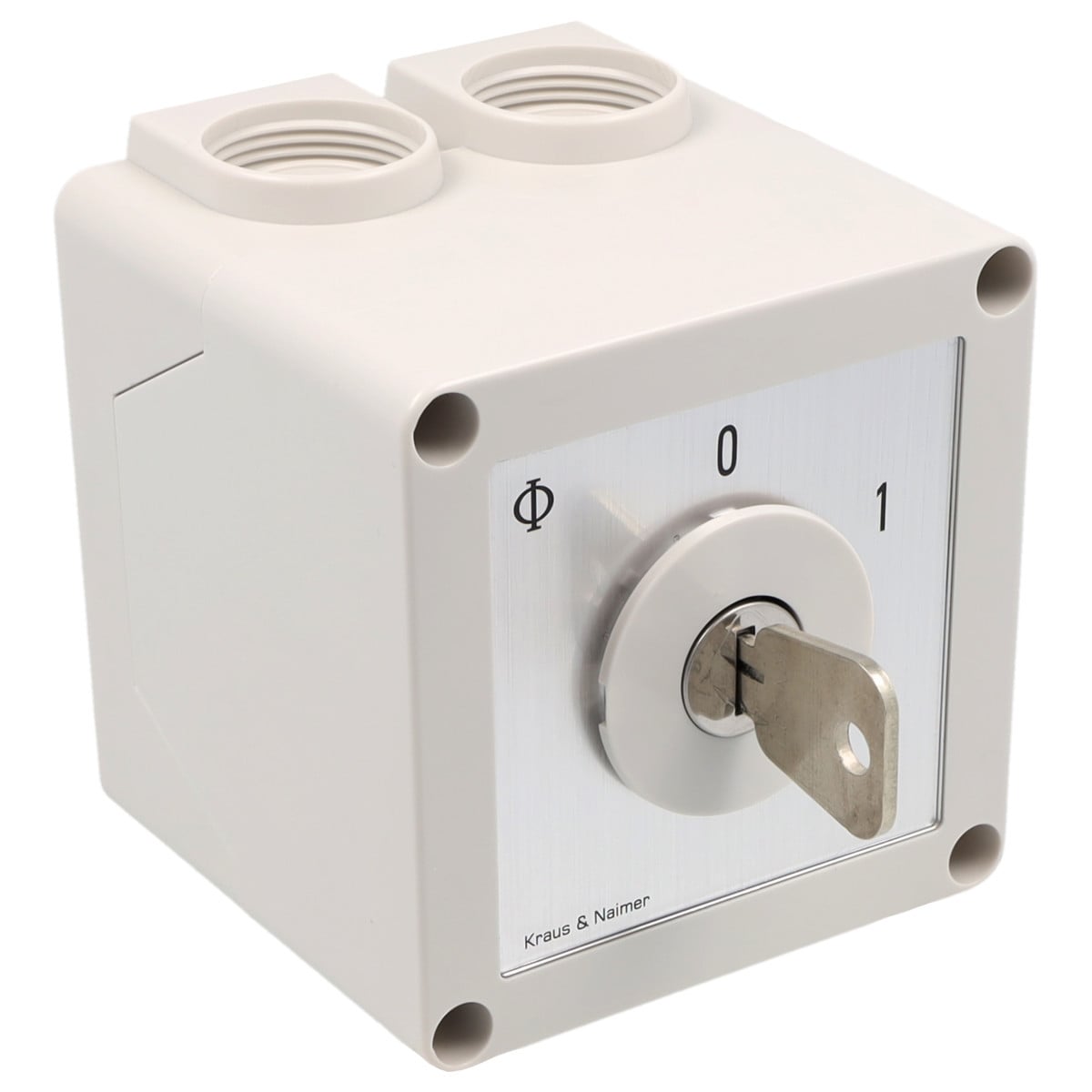 Kraus & Naimer ON/OFF switch Sleutelschak. 25a 3pol 60° 0-1 in behuizing ip42.