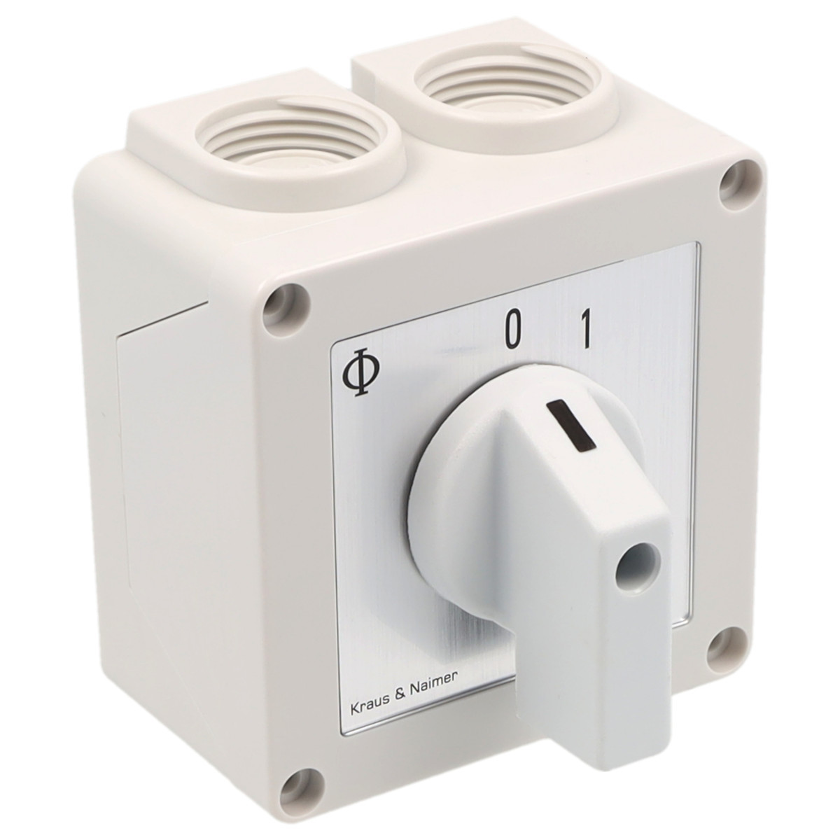 Kraus & Naimer ON/OFF switch Uitschakelaar Met tip 20a 1pol 90° 0-1 in behuiz. ip42.