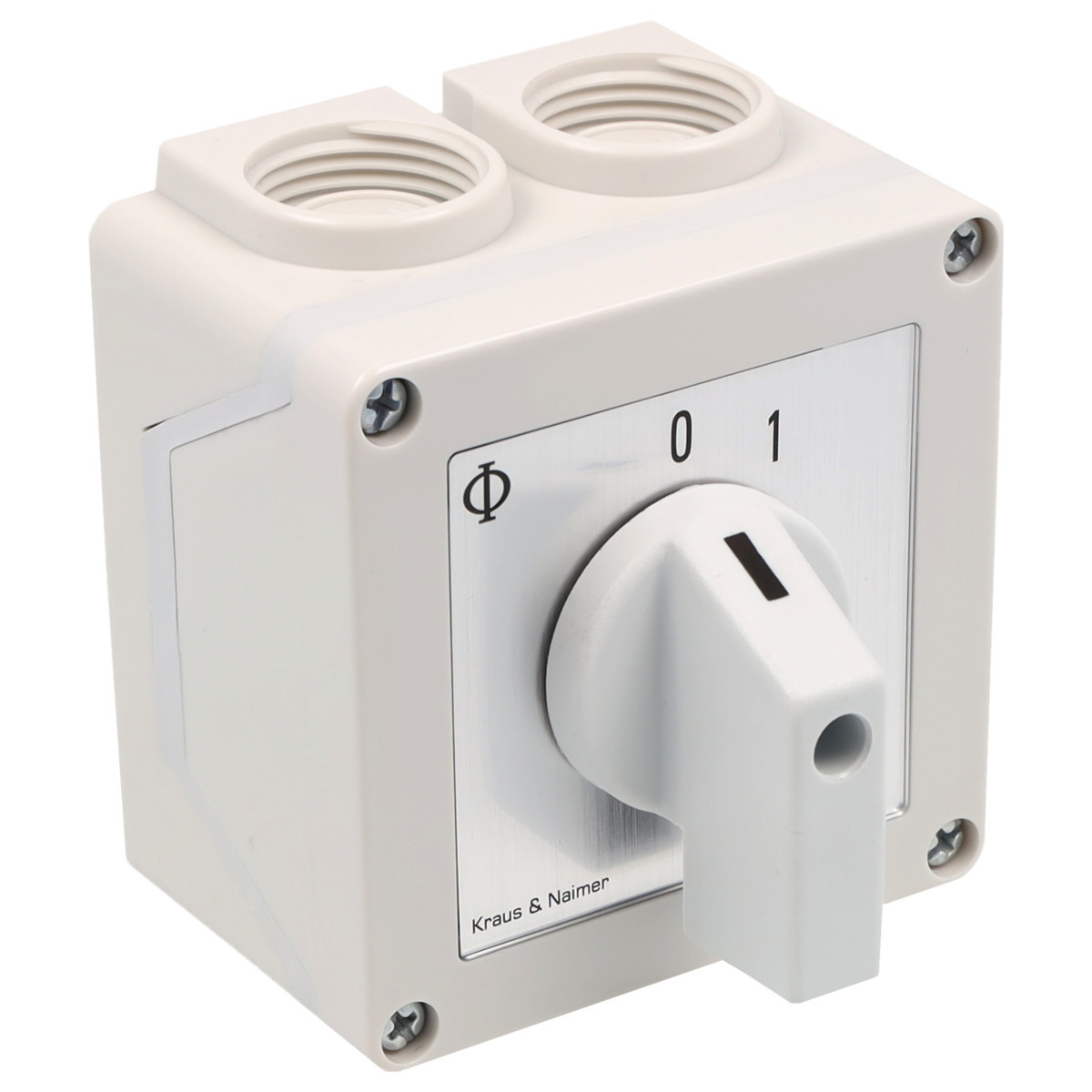 Kraus & Naimer ON/OFF switch Uitschakelaar Met tip 20a 1pol 90° 0-1 in behuizing ip42