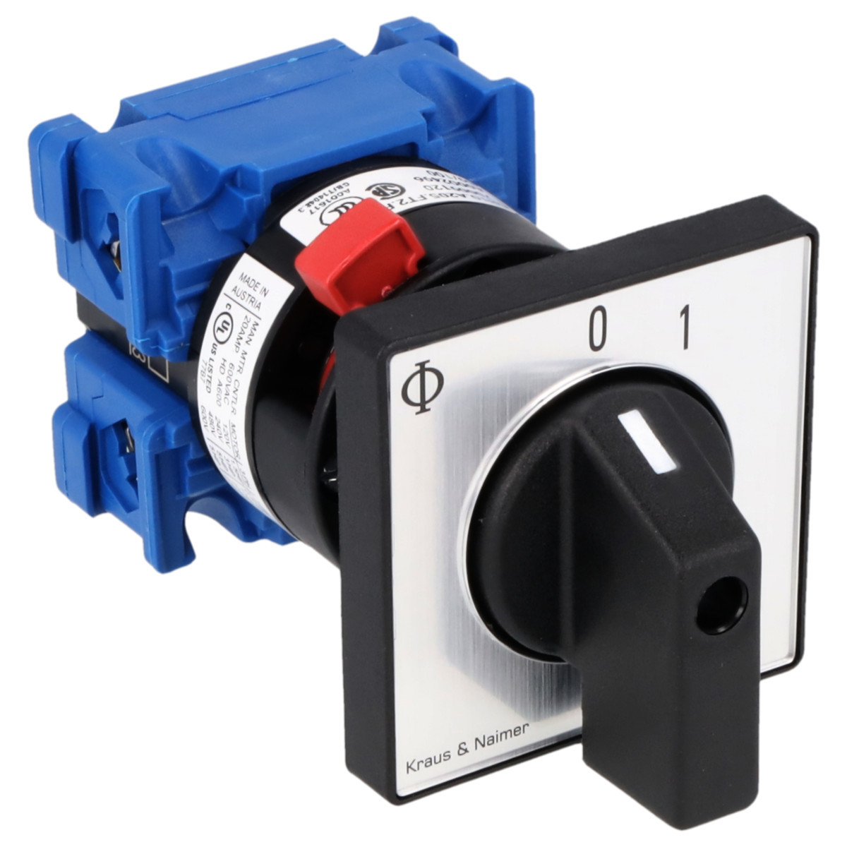 Kraus & Naimer ON/OFF switch Uitschakelaar Met tip 20a 2pol 90° 0-1 frontinb. centr. ip66/67/69K
