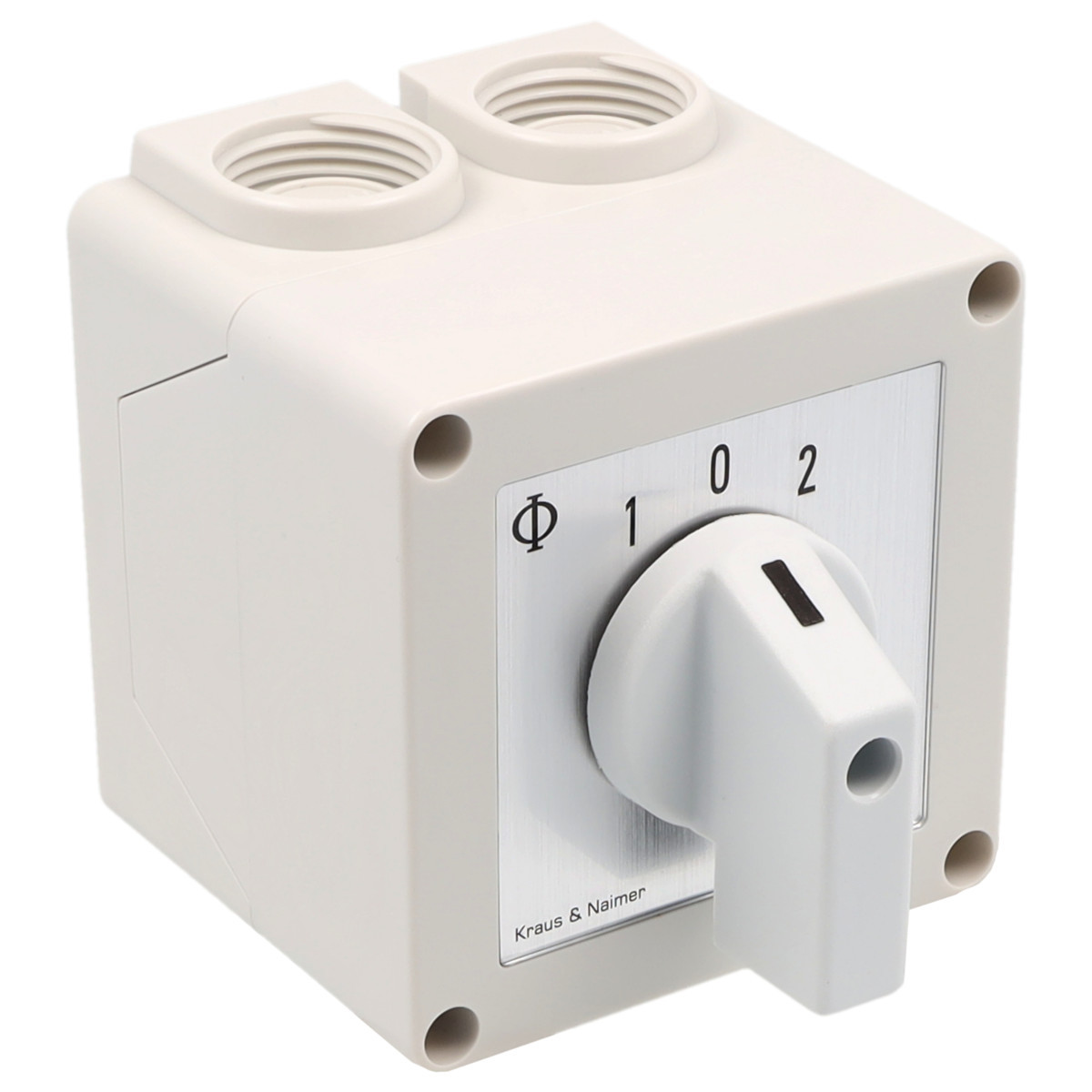 Kraus & Naimer Reversing changeover switch Motoromkeerschak. 20a 3pol 30° 1-0-1 in behuiz. ip42.