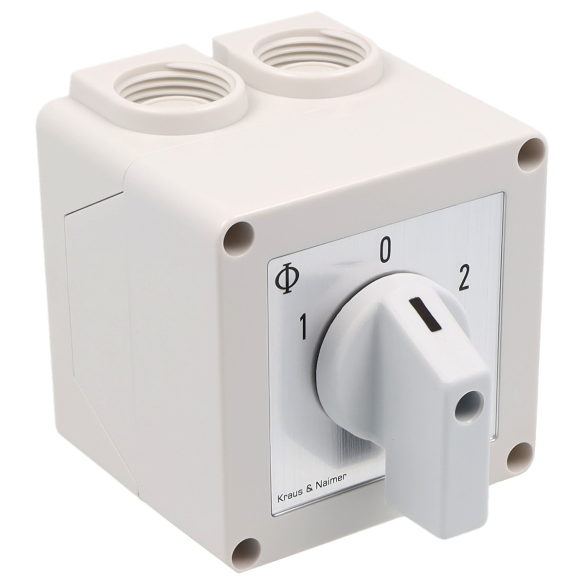 Kraus & Naimer Reversing changeover switch Motoromkeerschak. 20a 3pol 60° 1-0-2 in behuiz. ip42.