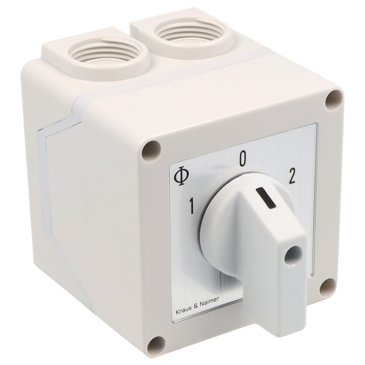 Kraus & Naimer Reversing changeover switch Motoromkeerschak. 20a 3pol 60° 1-0-2 in behuizing ip42