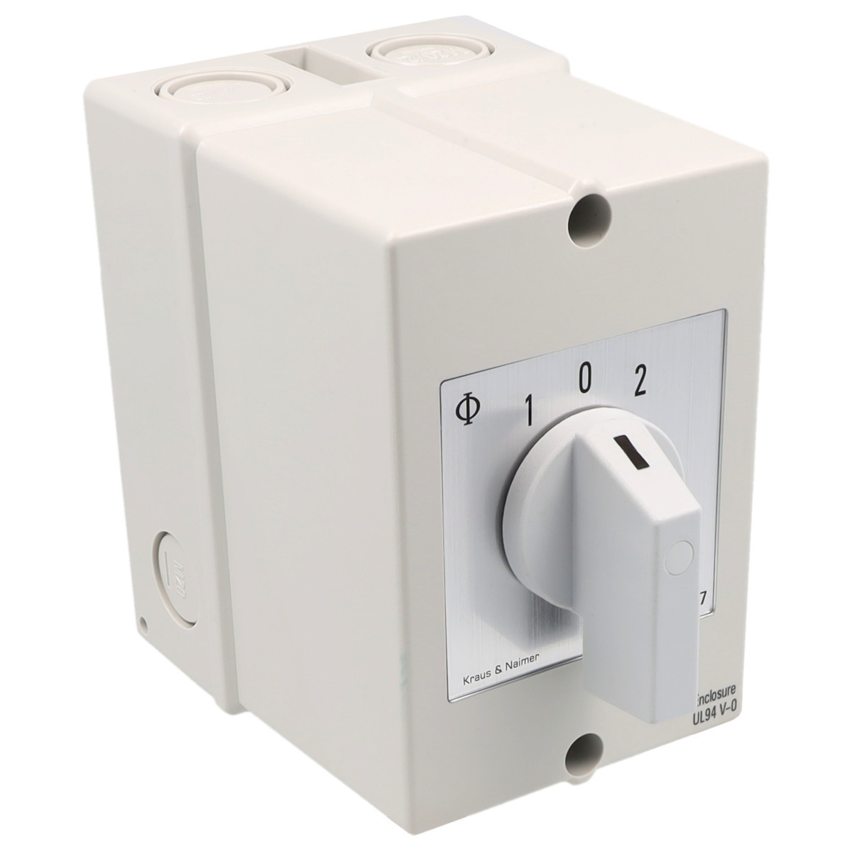 Kraus & Naimer Reversing changeover switch Motoromkeerschak. 25a 3pol 30° 1-0-1 in behuizing ip66/67