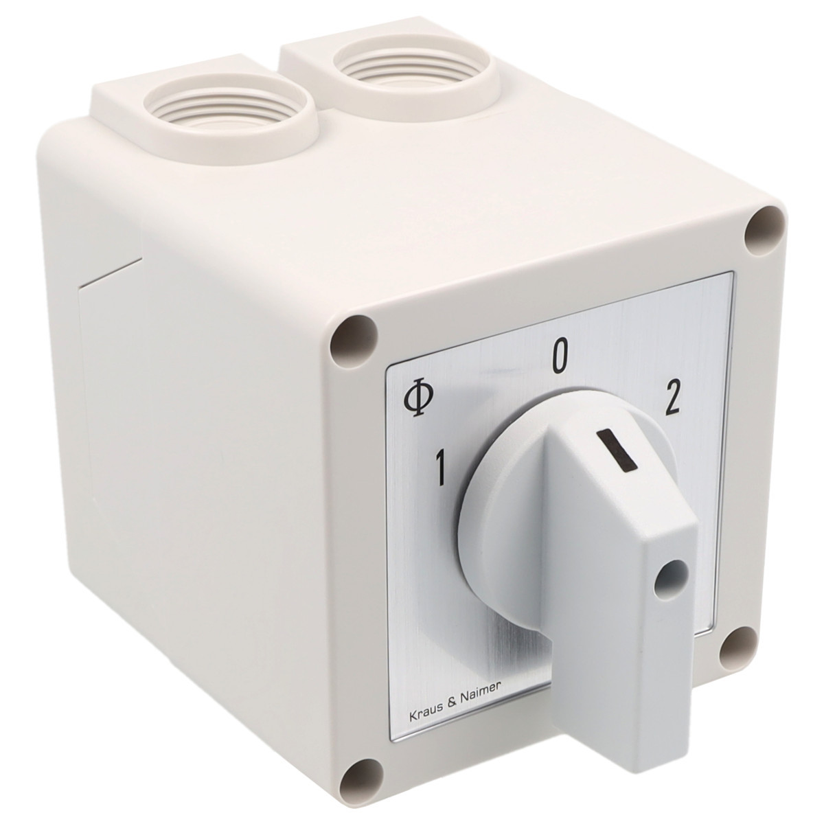 Kraus & Naimer Reversing changeover switch Motoromkeerschak. 25a 3pol 60° 1-0-2 in behuiz.ip42.