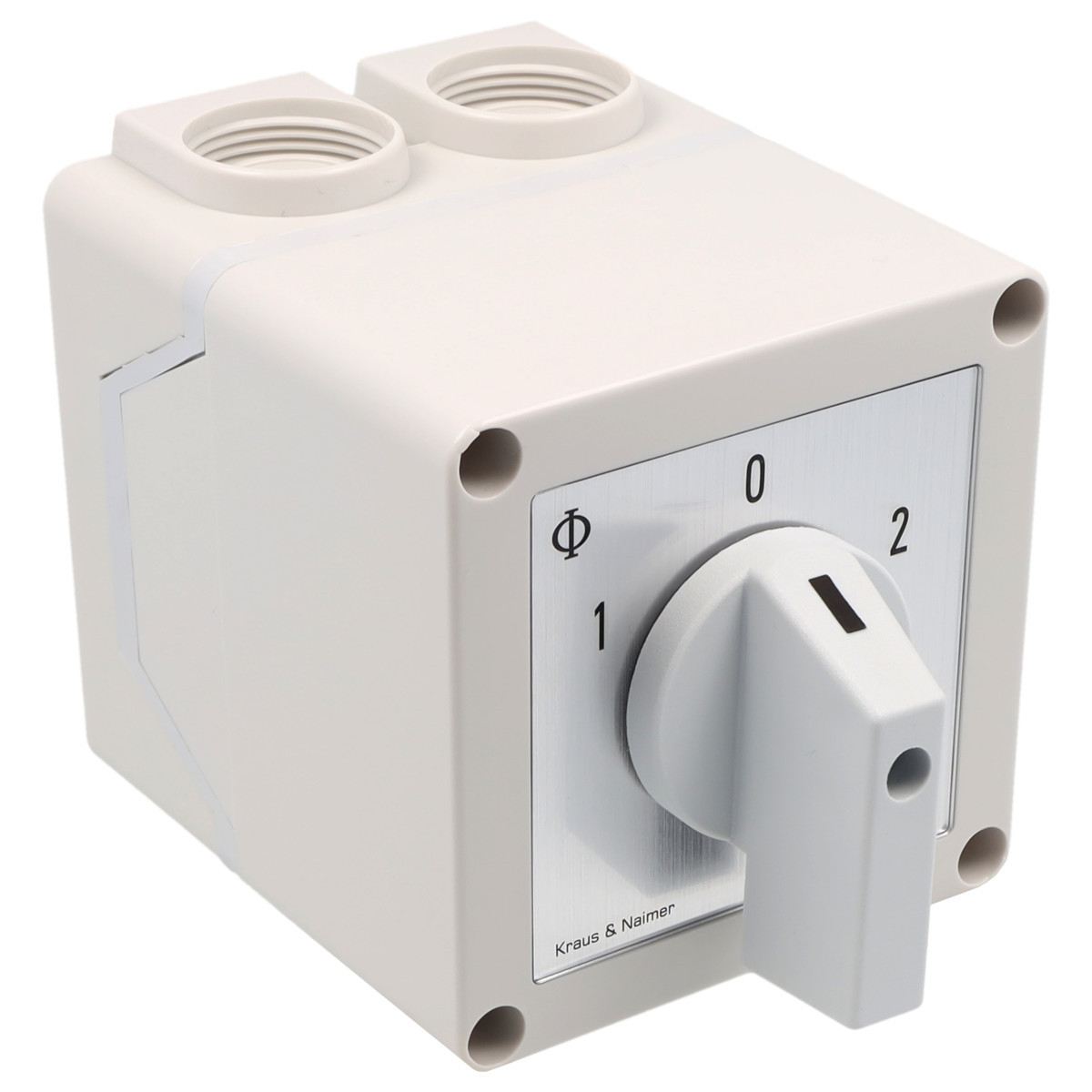 Kraus & Naimer Reversing changeover switch Motoromkeerschak. 25a 3pol 60° 1-0-2 in behuizing ip42