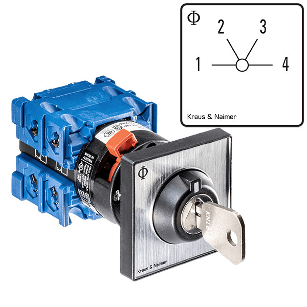 Kraus & naimer stapsch. 1-4 1P 20a centraal ip66 sleutelbed.