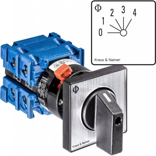 Kraus & naimer stapsch. 0-4 1P 20a centraal ip66