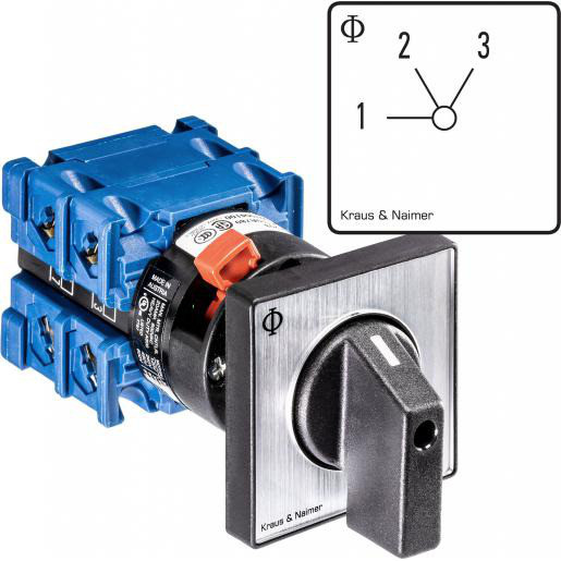Kraus & naimer stapsch. 1-3 1P 20a centraal ip66