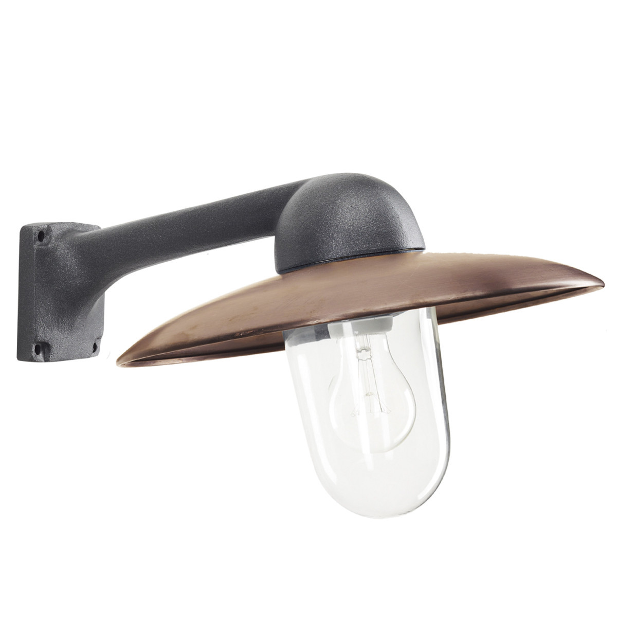 KS Fabrique wandlamp e27 buitenlamp wand anctraciet - koper