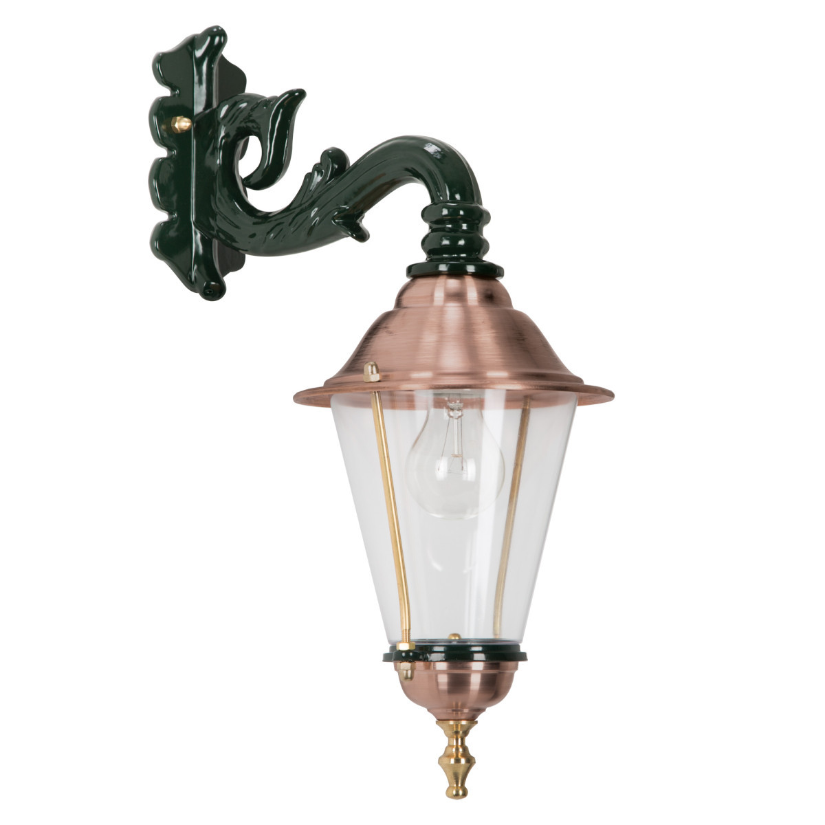 KS Hoorn hang buitenlantaarn e27 buitenlamp wand groen - koper deksel