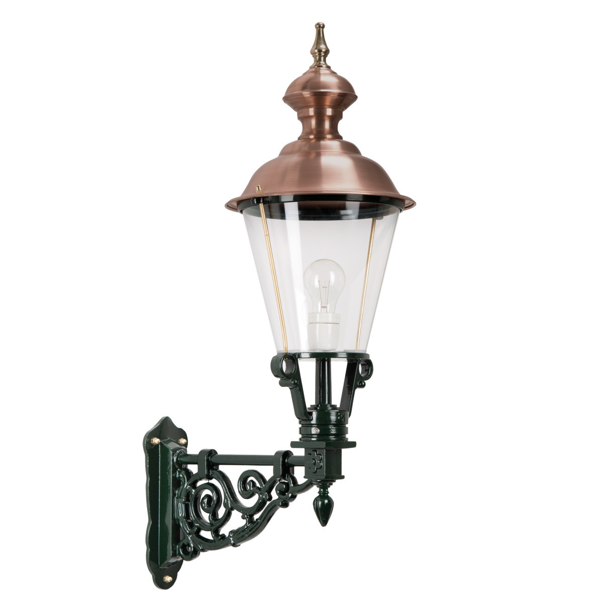 KS Marken L gevellantaarn e27 buitenlamp wand groen - koper deksel