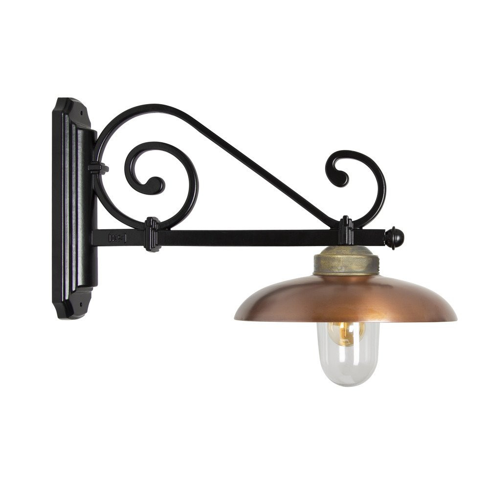 KS Rennes wandlamp e27 buitenlamp wand zwart / koper