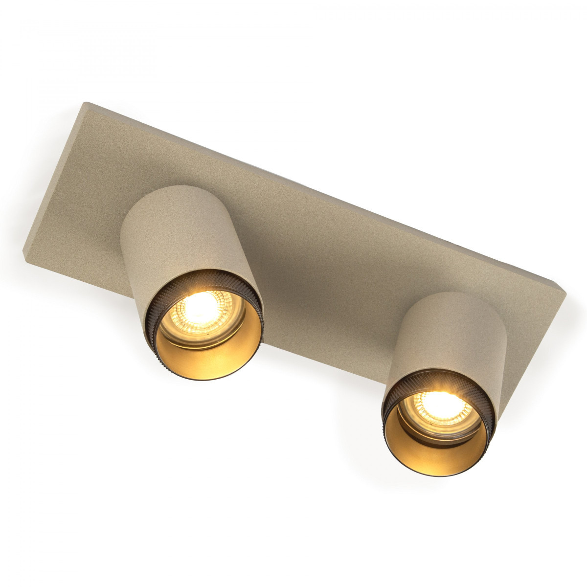 KS Scott 2 opbouwspot plafond 2xgu10 richtbaar champagne - zwart
