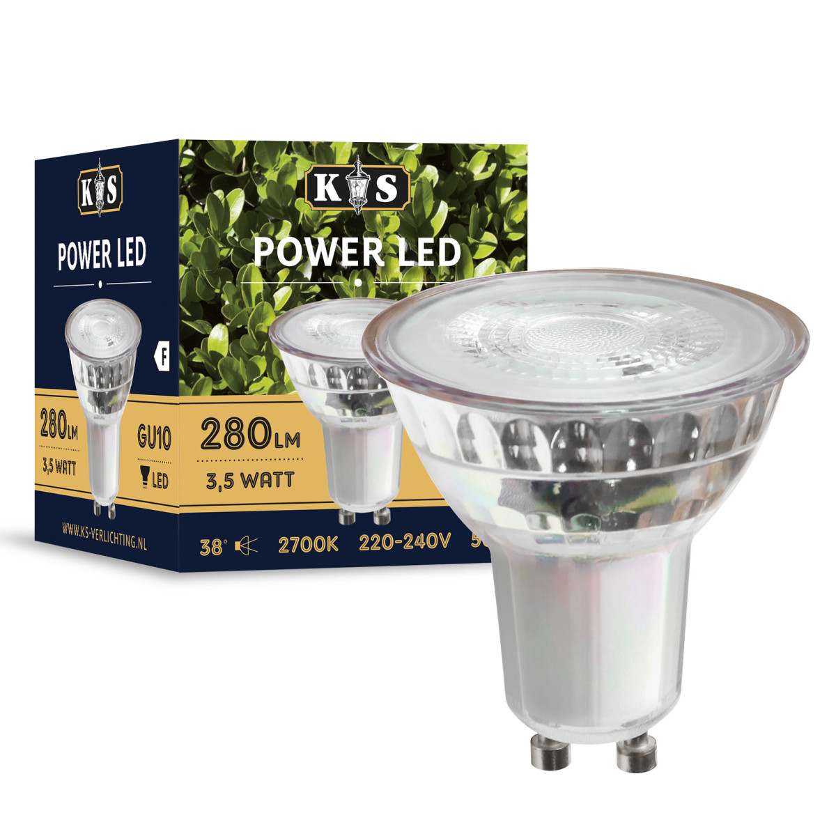 KS Verlichting deco led led-lamp gu10 3W 827 2700K <230LM dimbaar