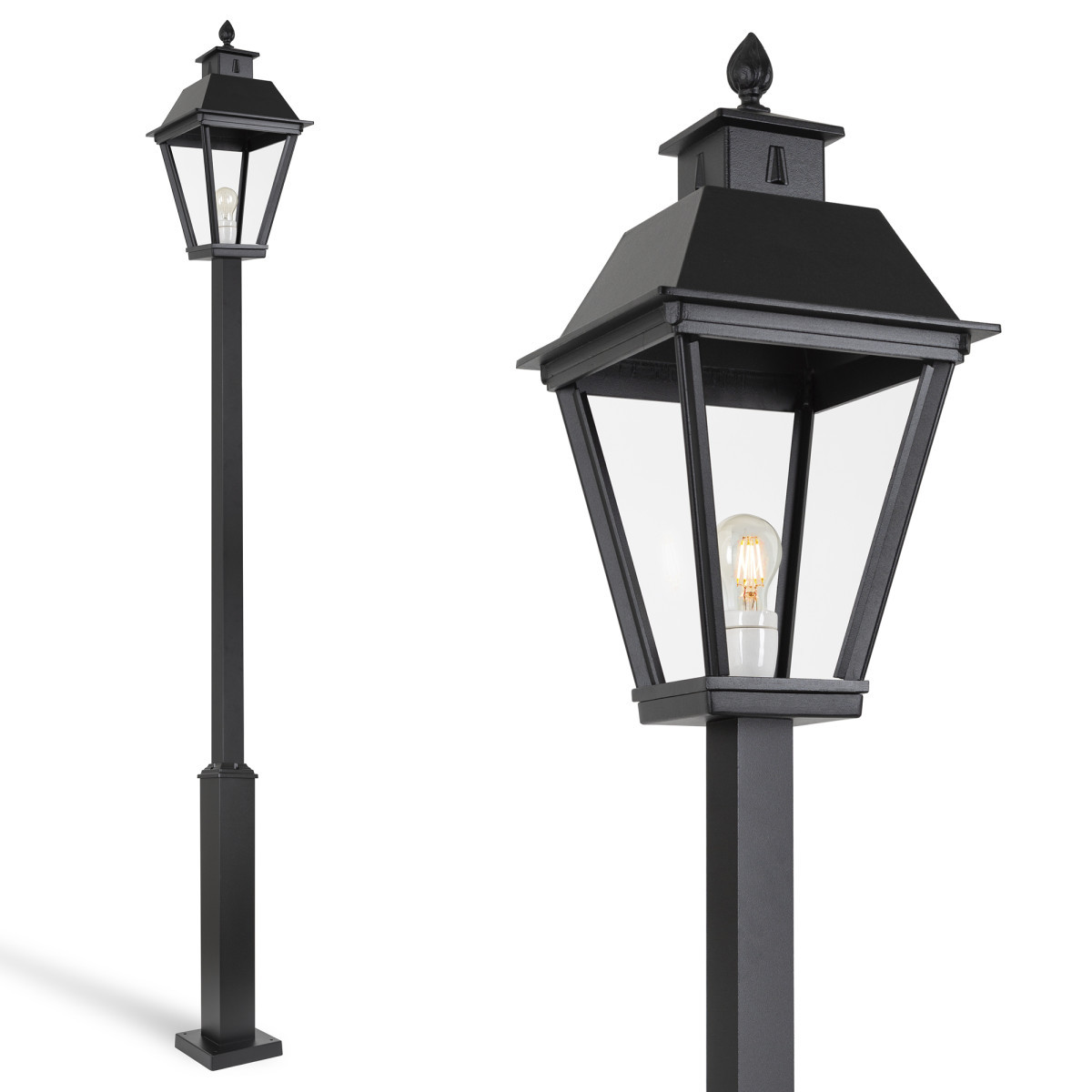 KS Verlichting Square KS The royal square XL lantaarnpaal e27 buitenlamp staand zwart