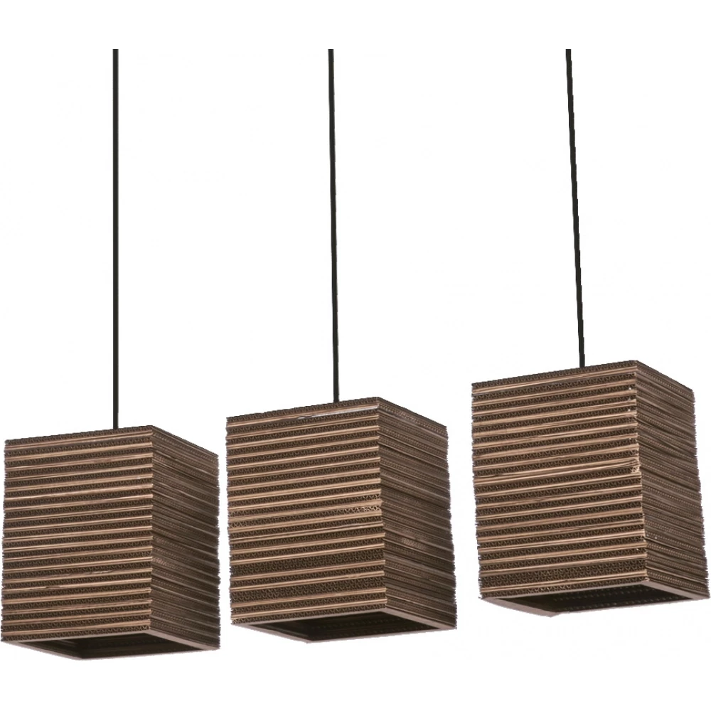 Ledvance Decor cardboard square pendant 3xe27 brown