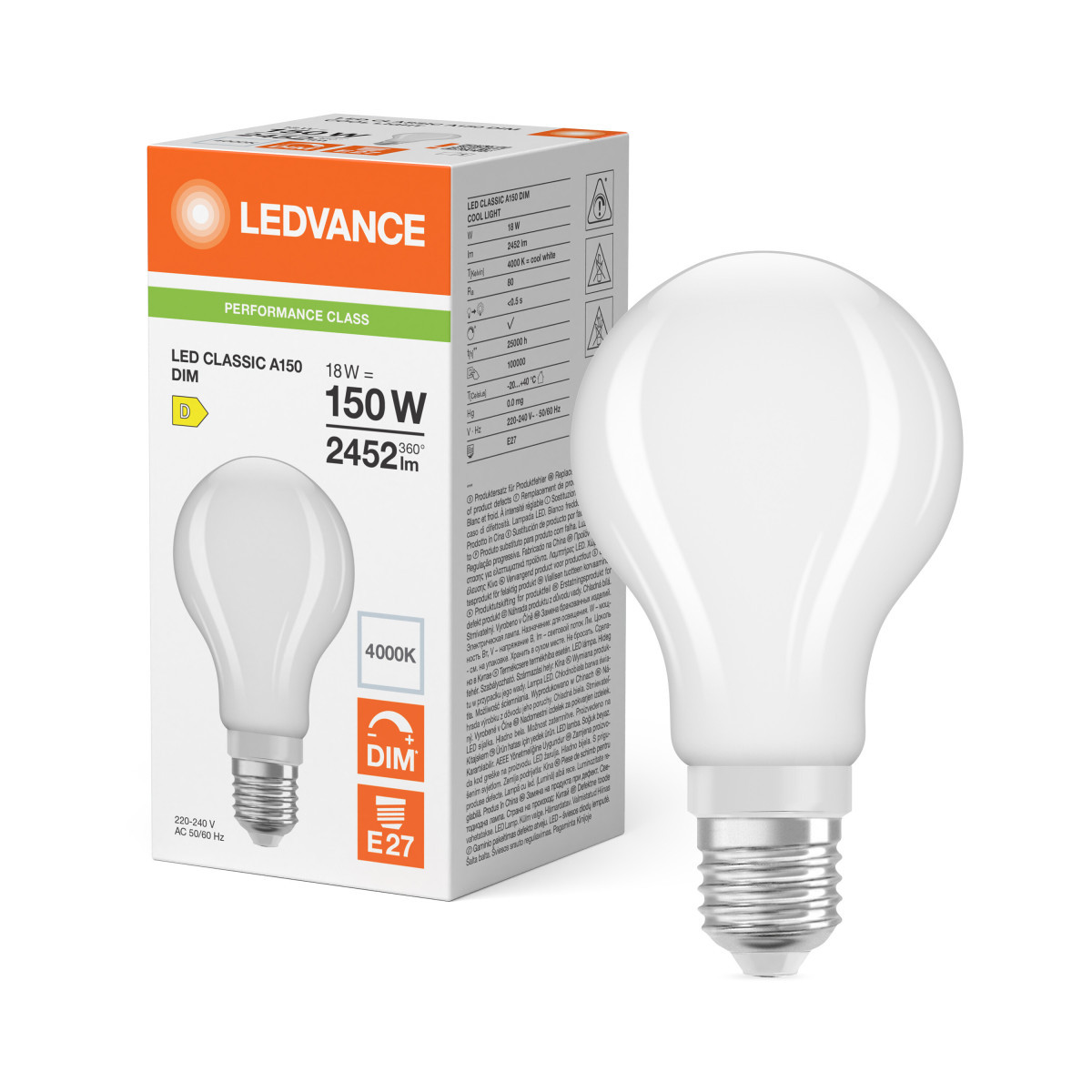 Ledvance LED CLASSIC A DIM P Led Classic A dim P 18W 840 frosted e27