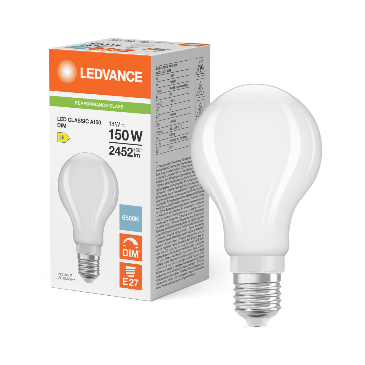 Ledvance LED CLASSIC A DIM P Led Classic A dim P 18W 865 frosted e27