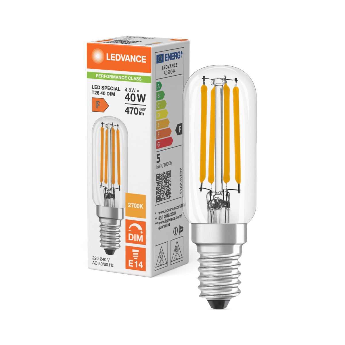 Ledvance LED SPECIAL T26 DIM P Led Special T26 dim P 4.8W 827 clear e14
