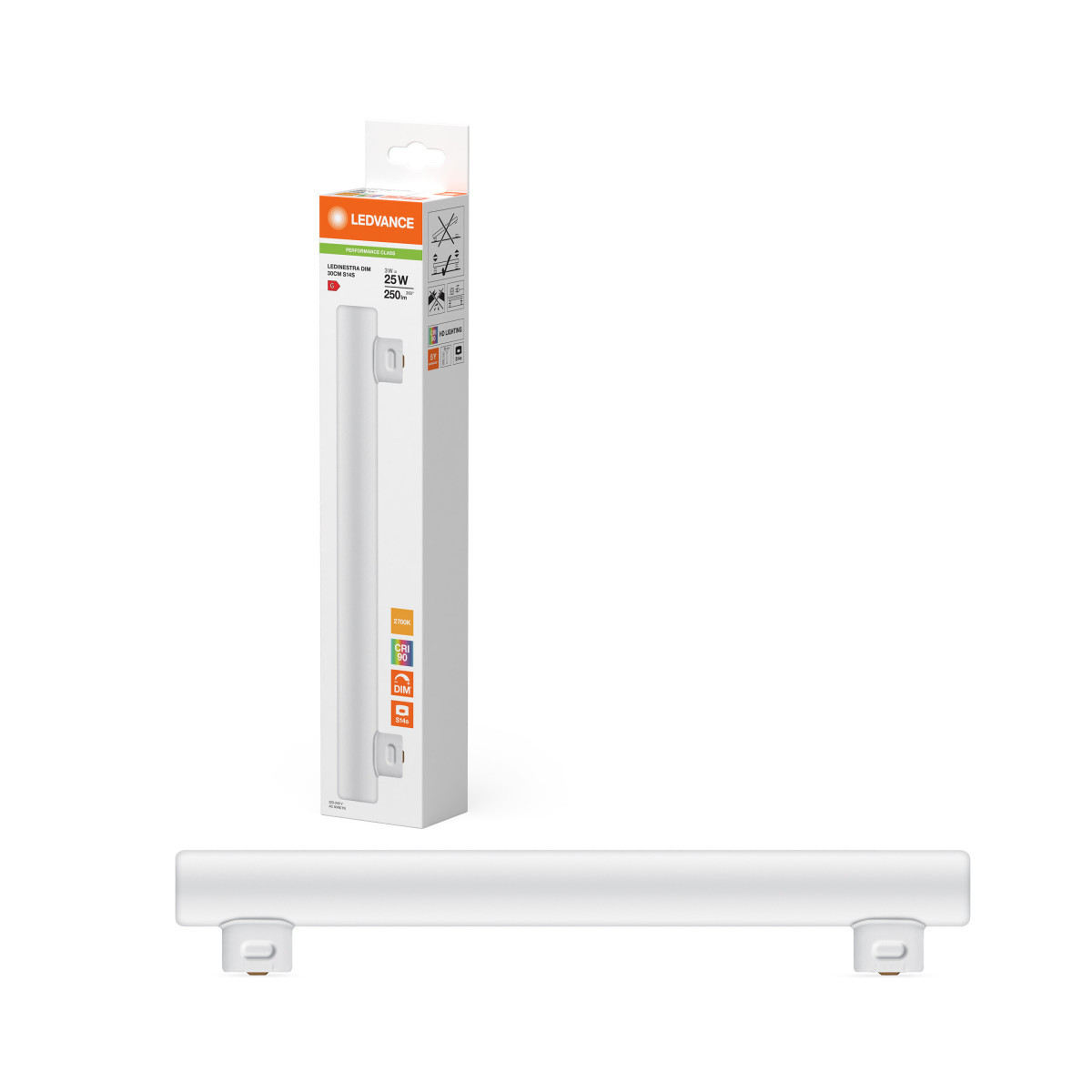 Ledvance LEDinestra DIM HD Lighting P Ledinestra Dim HD lighting P 3W 927 frosted S14S