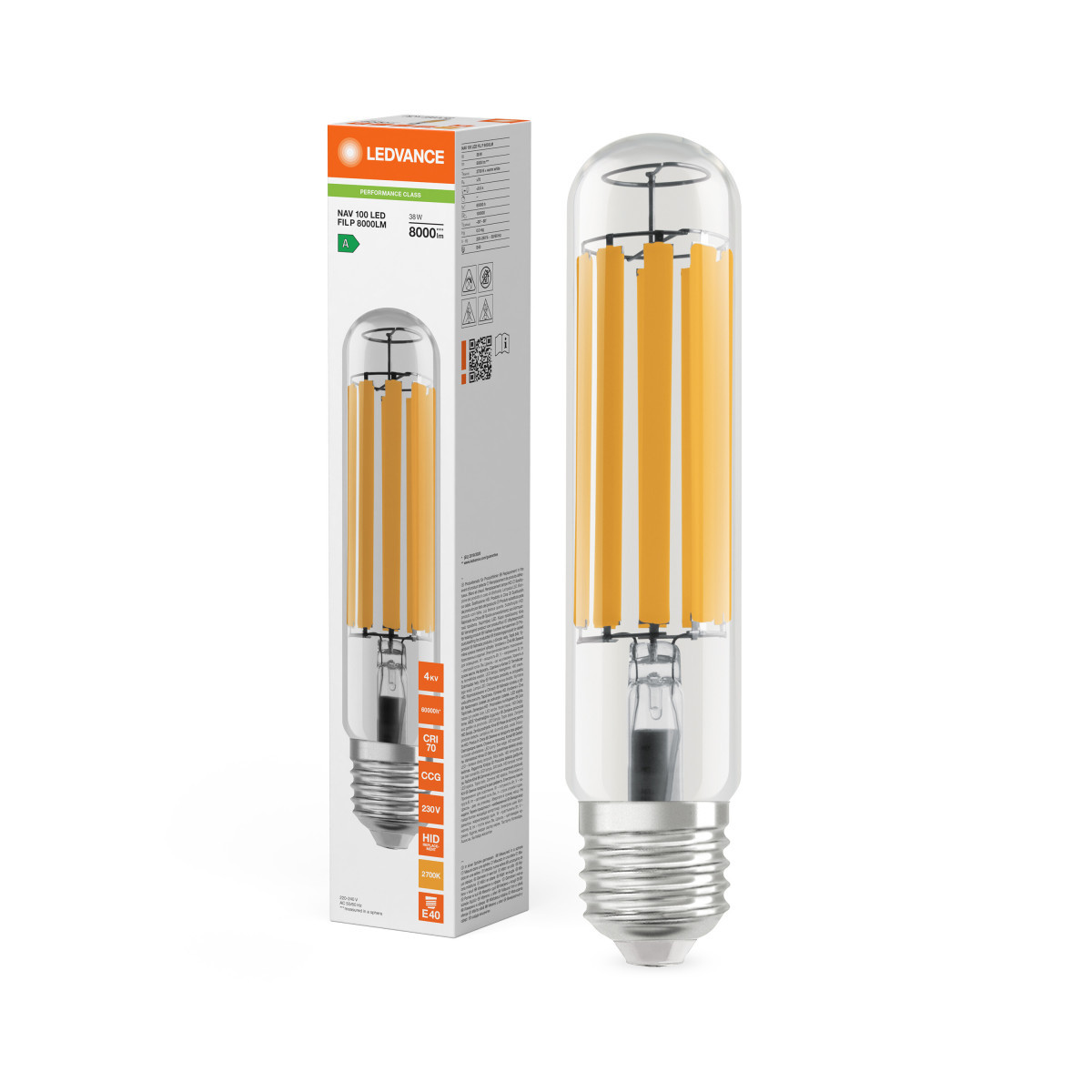 Ledvance NAV LED FILAMENT PERFORMANCE Nav Led filament performance 8000LM 38W 727 e40