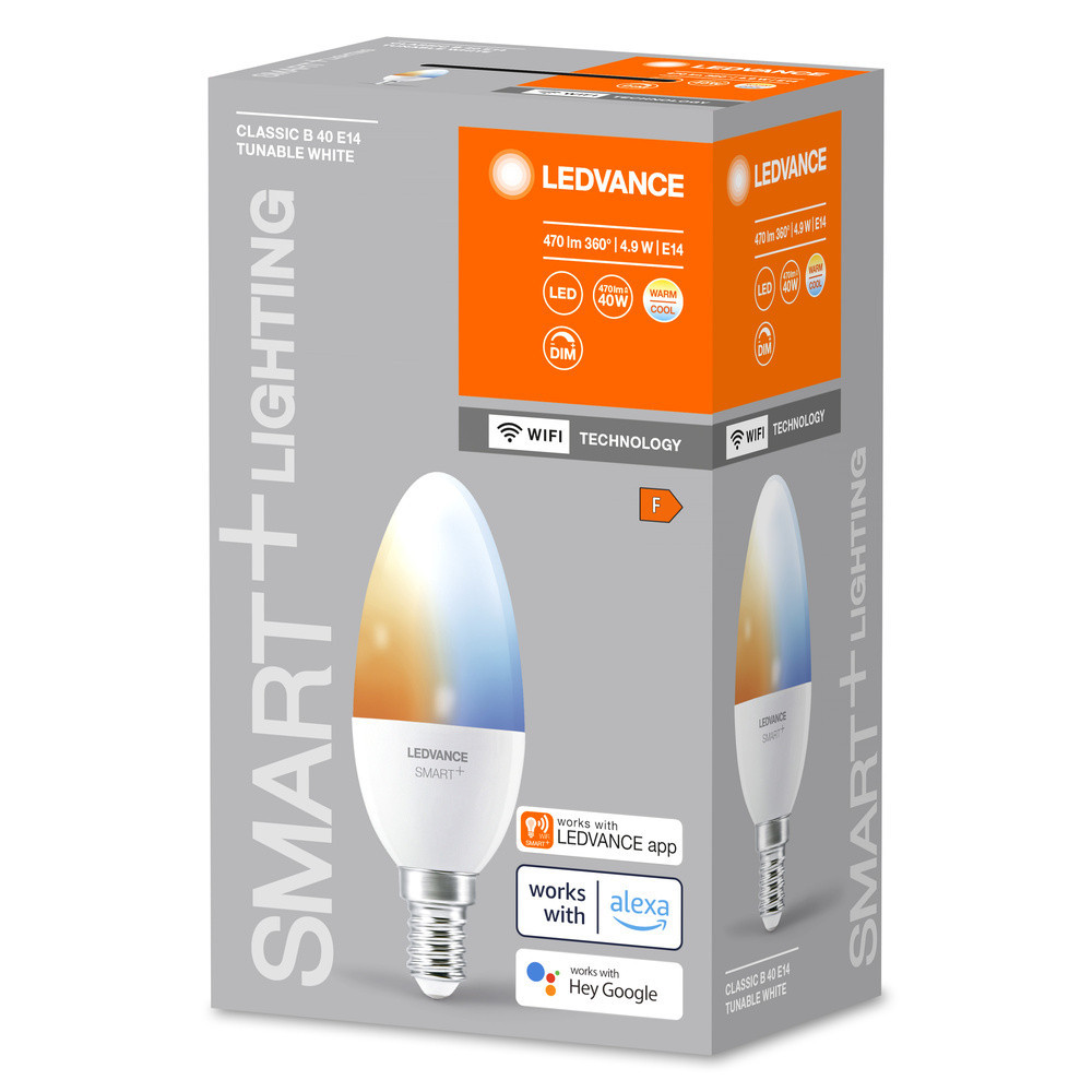 Ledvance SMART+ WiFi Candle Tunable White Smart+ Wifi candle tunable white 230V TW FR e14 single pack