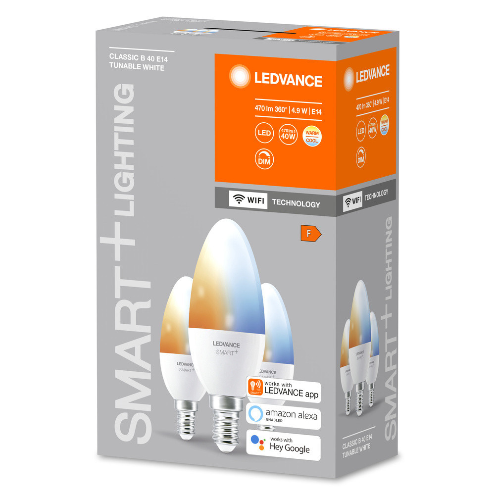 Ledvance SMART+ WiFi Candle Tunable White Smart+ Wifi candle tunable white 230V TW FR e14 triple pack