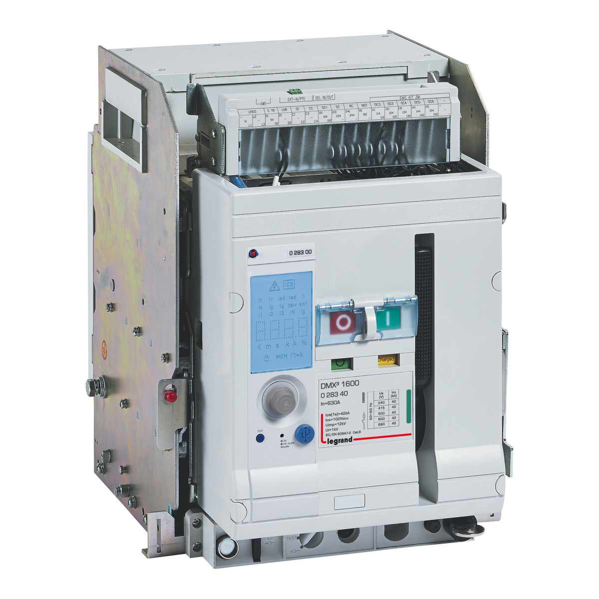 Legrand Air Circuit Breaker Acb DMX³ 1600, icu 42ka, 3-polen, uitrijdbaar, inom 630a