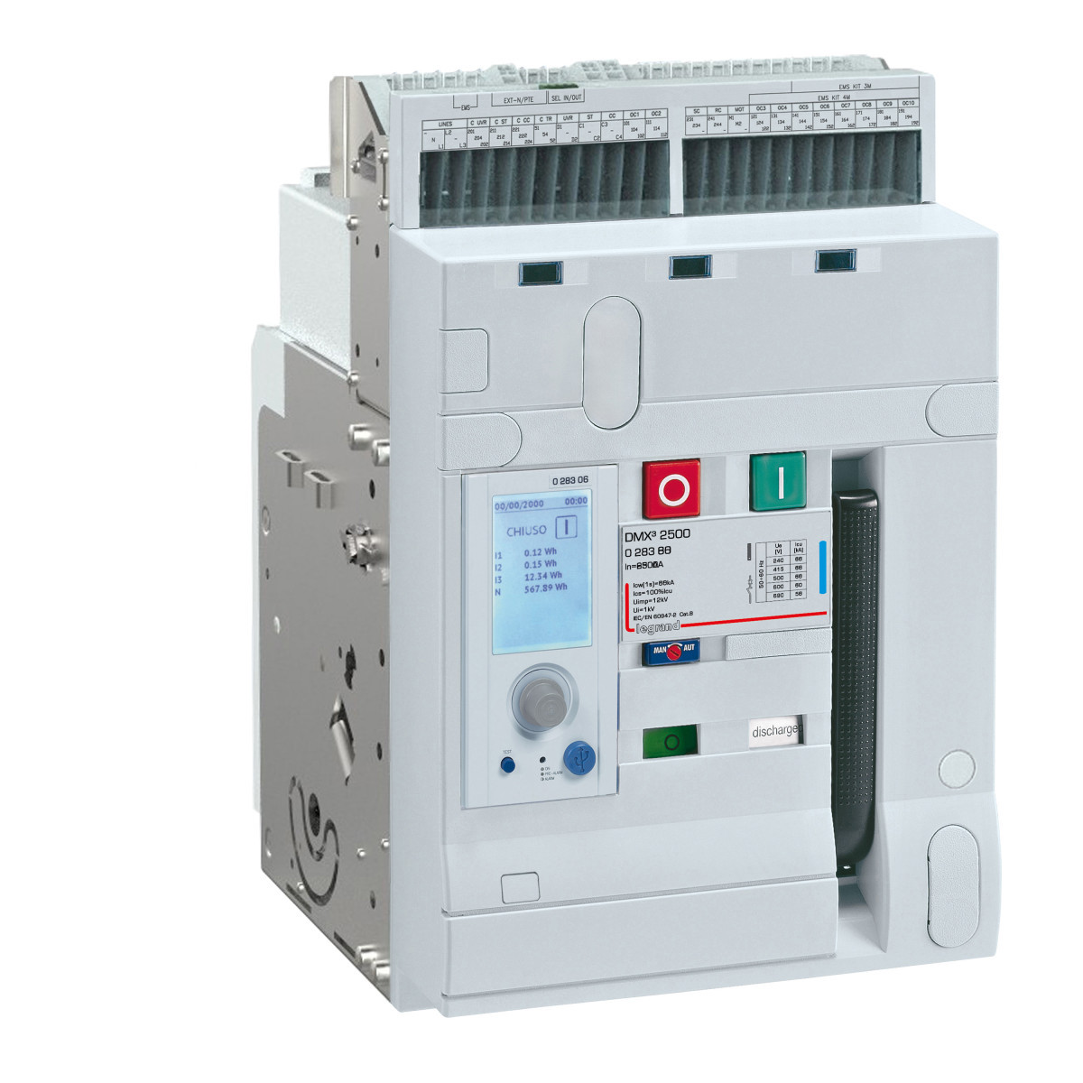 Legrand Air Circuit Breaker Acb DMX³ 2500, icu 65ka, 3-polen, vastgemonteerd, inom 630a