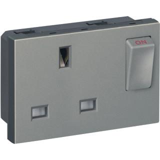 Legrand Arteor wandcontactdoos + schakelaar magnesium moduledrager 13a 250V KV ip40
