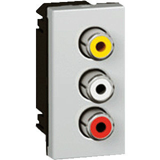 Legrand Audio-/video-aansluiting rca mosaic 3-voudig female schroef 1mod.alu