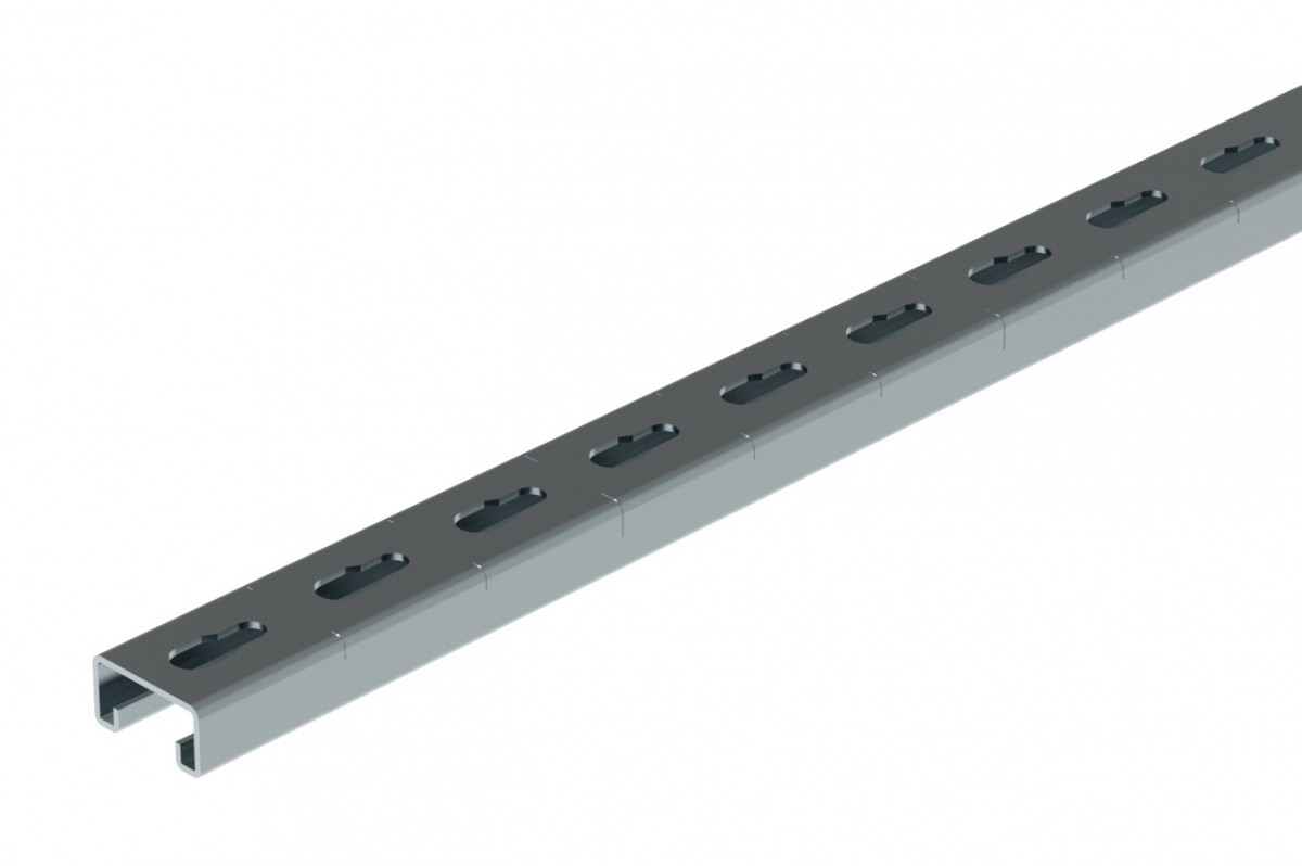 Legrand Montagerail/profiel Rail Strut R21S, 41x21x2,0 L3 ZNMG, C-profiel enkel, rug geperforeerd